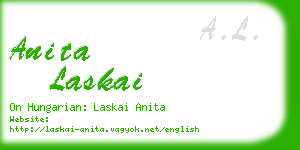 anita laskai business card